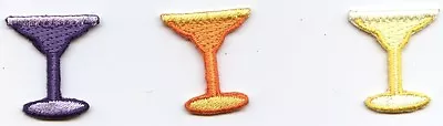 Iron On Applique Embroidered Mini Margarita Glass Alcohol Purple Orange Yellow • $2.99