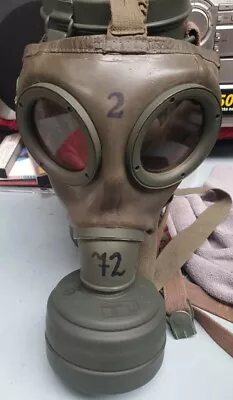 WW2 Memorabilia Gas Mask And Canister.  German . • $800