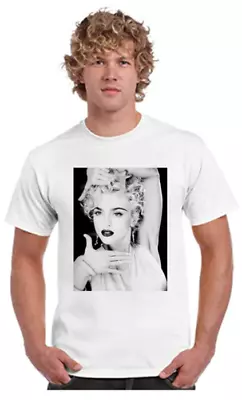 Madonna Gildan T-Shirt Gift Men Unisex SMLXL2XL Plus Black Cotton Bag • £10.99