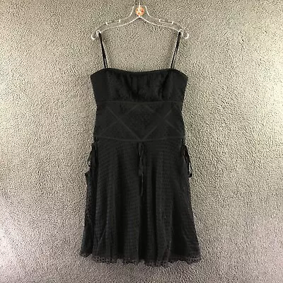 Maria Grachvogel Size UK 12 Black Silk Chiffon Strapless Occasion Party Dress • £9.99