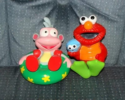 Sesame Street ELMO & Dora The Explorer BOOTS Bath Swim Float Toy Mattel Figures • $11.98