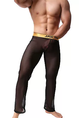 Sexy Transparent Men Long Lounge Pant Homewear Nightwear Leisure Mesh Sheer Pant • $18.83