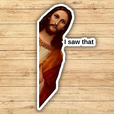 Jesus I Saw That Waterproof Water Bottle Sticker - Jesus Meme Sticker • $4.11