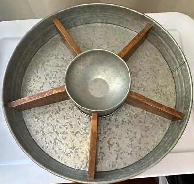 Better Homes & Gardens Galvanized Metal Lazy Susan 14 In. Serving Caddy Wedding • $25