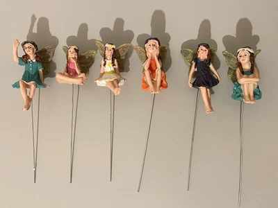 £8.99 • Buy GloBrite Set Of 6 Mini Fairies - Garden Outdoor Ornaments Decor Statue 