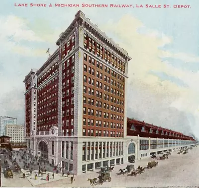 Postcard Lake Shore & Michigan Southern Railway Depot Chicago Illinois C1900's • $8.95