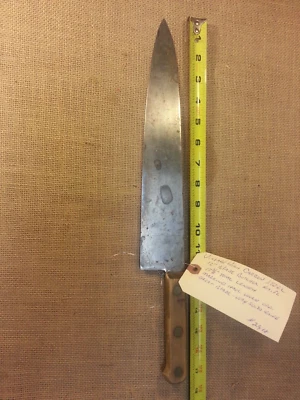 $34.95 • Buy Vintage Carbon Steel 12  Blade 17  Long Total Butcher Knife No MFG Visible NICE