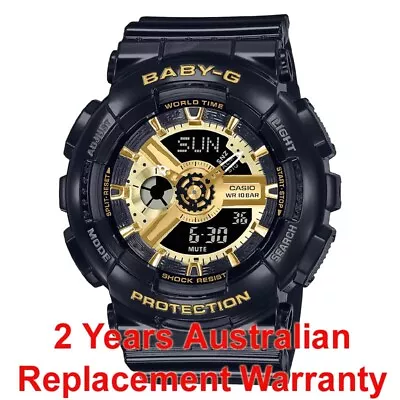 Casio Baby-g Watch Ba-110x-1a Black Gold (new Version Ba-110-1a) 2y Warranty • $154.99