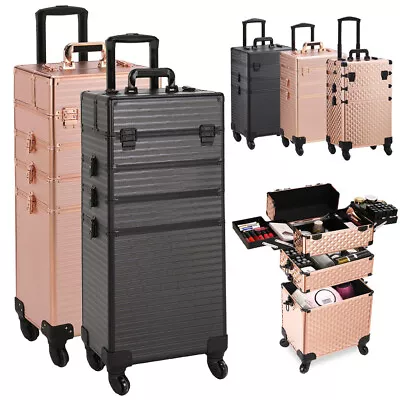 Nail Rolling Cosmetic Makeup Case Trolley Artist Travel Train Case Organizer Box • £69.95