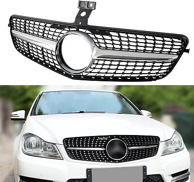 Front Grille For Mercedes Benz C Class W204 2008-2014 Diamond Style C180 C200 • $158.99