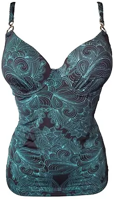 Womens Tankini Top Bikini Swimwear 8 10 12 14 16 Underwired B C D F G Cup Sizes • £14