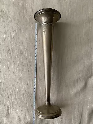 12” Vintage Sterling Silver Trumpet Bud Vase - Unmarked For Weighted (unknown) • $39.99