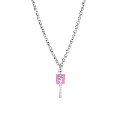 £6.99 • Buy  Pink Playboy Key Necklace Sexy Silver Bunny Rabbit Pendant Chain Logo 