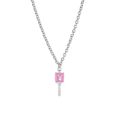 £6.99 • Buy  Pink Playboy Key Necklace Sexy Silver Bunny Rabbit Pendant Chain Logo 