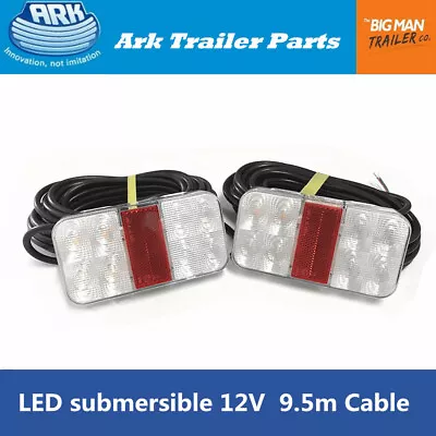 $110 • Buy 2x Ark Trailer LED Tail Lamp Light Plate Lights 9.5M Cable With Mount Part MB