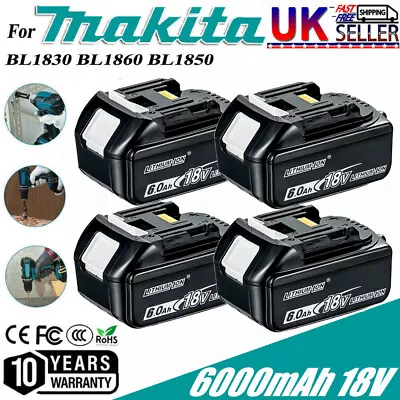 £34.89 • Buy 1-4pack 18 Volt For Makita 18V LXT Li-ion Battery BL1830B BL1840 BL1850 BL1860 