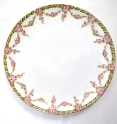 Habsburg China Mz Austria Salad Dessert Plate Pink Rose Garland • $20