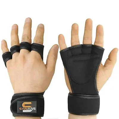 £4.99 • Buy GYM WEIGHT LIFTING GLOVES FITNESS Neoprene Wrist Support Straps All Size
