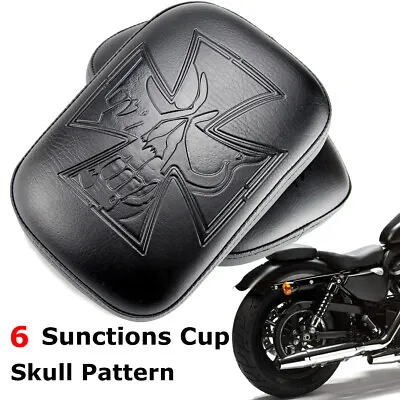 Motorcycle Rectangular Pillion Passenger Pad Seat 6 Suction Cup Pad For Harley • $16.87