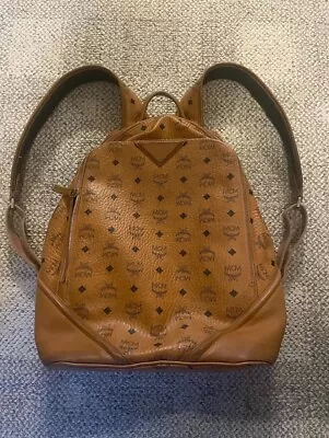 Cognac Leather MCM Backpack NO STUDS • $550