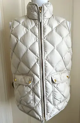 J.Crew Excursion Quilted Down Puffer Vest In Cream Women's Size M (Avail 4/19) • $24.99
