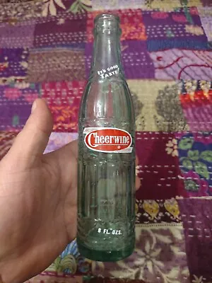 $17.99 • Buy Vintage Cheerwine ACL 8oz Clear Glass Soda Bottle Collectible Advertising Used