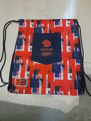 Olympics Team GB Swimming Gym Bag Waterproof Rare Red String Bag Gift Backpack • £9.99