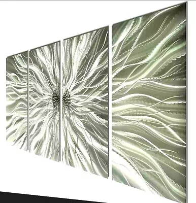 £225.63 • Buy Metal Wall Art HYPER MODERN Etched Silver Sculpture  SIGNED ORIGINAL Jon Allen