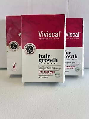 Viviscal Womens 60 Tablets 3 Pack 180 Tablets Total Exp 12/24+ JB Damage Box • $64.64