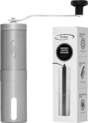 ® Manual Coffee Grinder With Adjustable Settings Brushed Stainless Steel Conic • $27.99