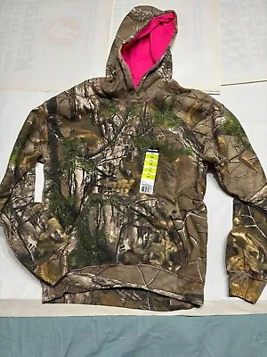 Mossy Oak Girls YM  Hoodie Real Tree Camo With Pink Hooded • $14.99