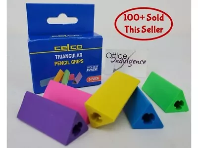 5 Pack –  Celco Pencil Grips Triangular 0291170 • $7.97