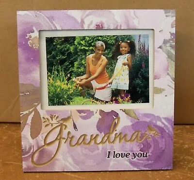 Photo Frame Grandma I Love You Ganz Purple Flowers 4x6 In Box New • $19.99