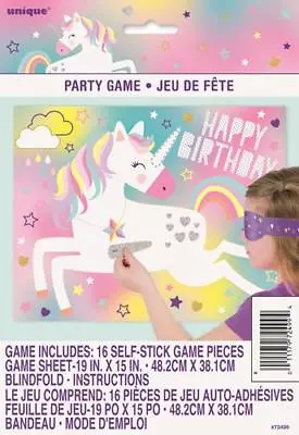 Unicorn Birthday Party Game Stick The Horn On The Unicorn Party Supplies 72499 • $5.49