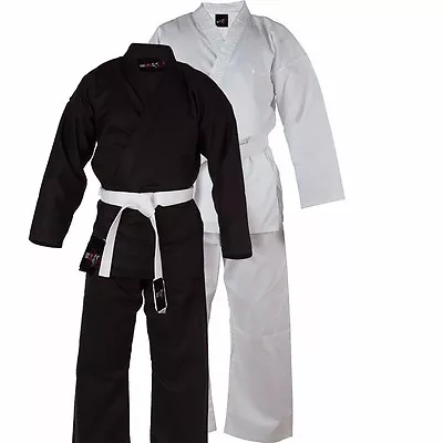 Karate Suit Gi Martial Art Uniform With Free Belt All Sizes Black White • £19.99