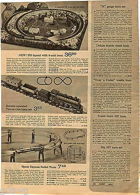 1970 ADVERTISEMENT Train Tyco Marx .027 Gauge N HO RideÉm Railroad Mighty Casey • $15