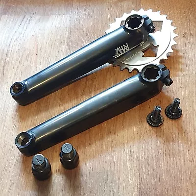 Rant BMX Bangin Cranks 170mm Arms Black With Adapters With 25t Fitbike Chainring • $25