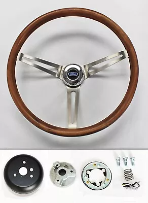 75-77 Bronco 70-77 F100 F150 F250 F350 15  Stained Wood Grip Steering Wheel • $208.77