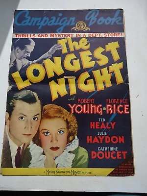 Movie Pressbook Campaign Book The Longest Night Robert Young 1936 • $19.26