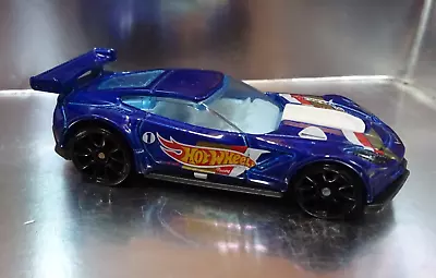 Hot Wheels CORVETTE C7.R In BLUE With HW Race Team Decals. LOOSE. • $3.99