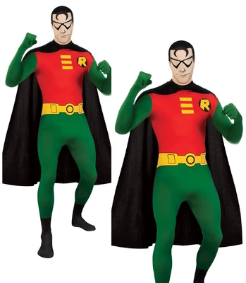 £41.99 • Buy Robin 2nd Skin Costume Mens Batman Fancy Dress Outfit Adults Lycra Bodysuit