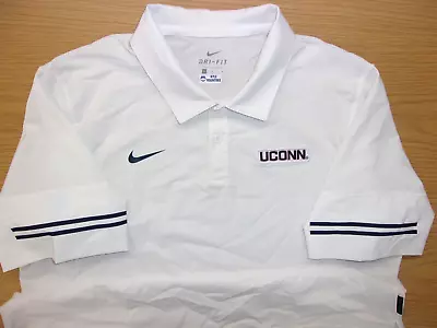 Nike NCAA UConn Huskies Dri-Fit Performance Stretch Polo Shirt Mens L ~NEW~ • $14.99