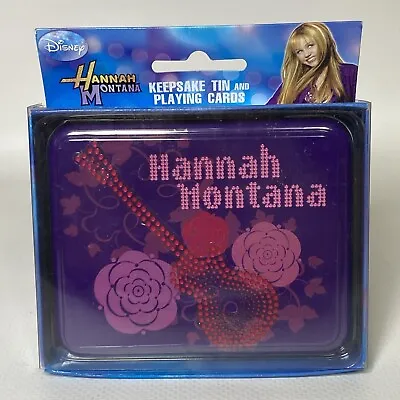 Disney Hannah Montana Playing Cards And Keepsake Guitar Tin Miley Cyrus Pop Star • $9.99