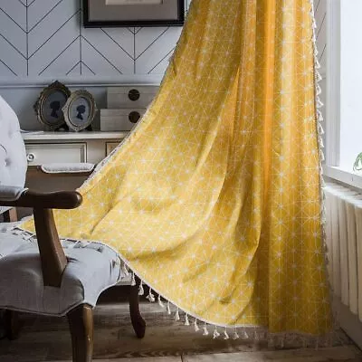 1 Piece Yellow Curtains For Living Room  Door Window Curtain Set 5 7 9 Feet • $38.50