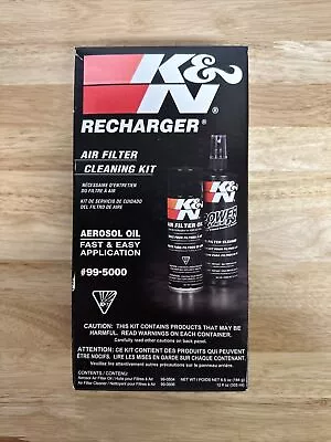 K&N Air Filter Cleaning Cleaner Recharger Kit With Oil Spray Can 99-5000 - New • $23.99