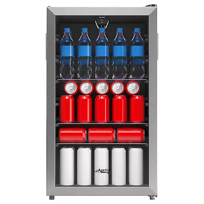 115-Can Beverage Fridge & Cooler Stainless Steel Look • $249.20