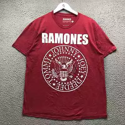 Ramones Johnny Joey Deedee Tommy T-Shirt Men's L Short Sleeve Music Graphic Red • $16.99