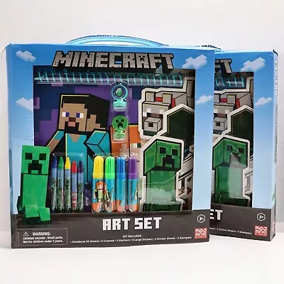 Minecraft Kids Coloring Art Set With Stickers And Stampers 2 Pack • $17.90