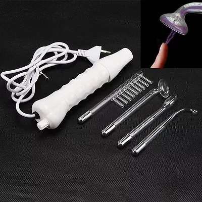Shock Portable High Frequency Violet Wand Kit W/4 Glass Tube Enhancer E-Stim • £29.99