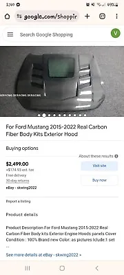 Carbon Fiber Hood 2022 Mustang Gt 5.0 • $1500